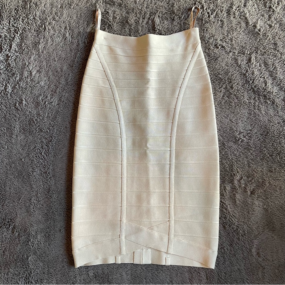 Herve Leger XXS Off-White Ivory Bandage Skirt